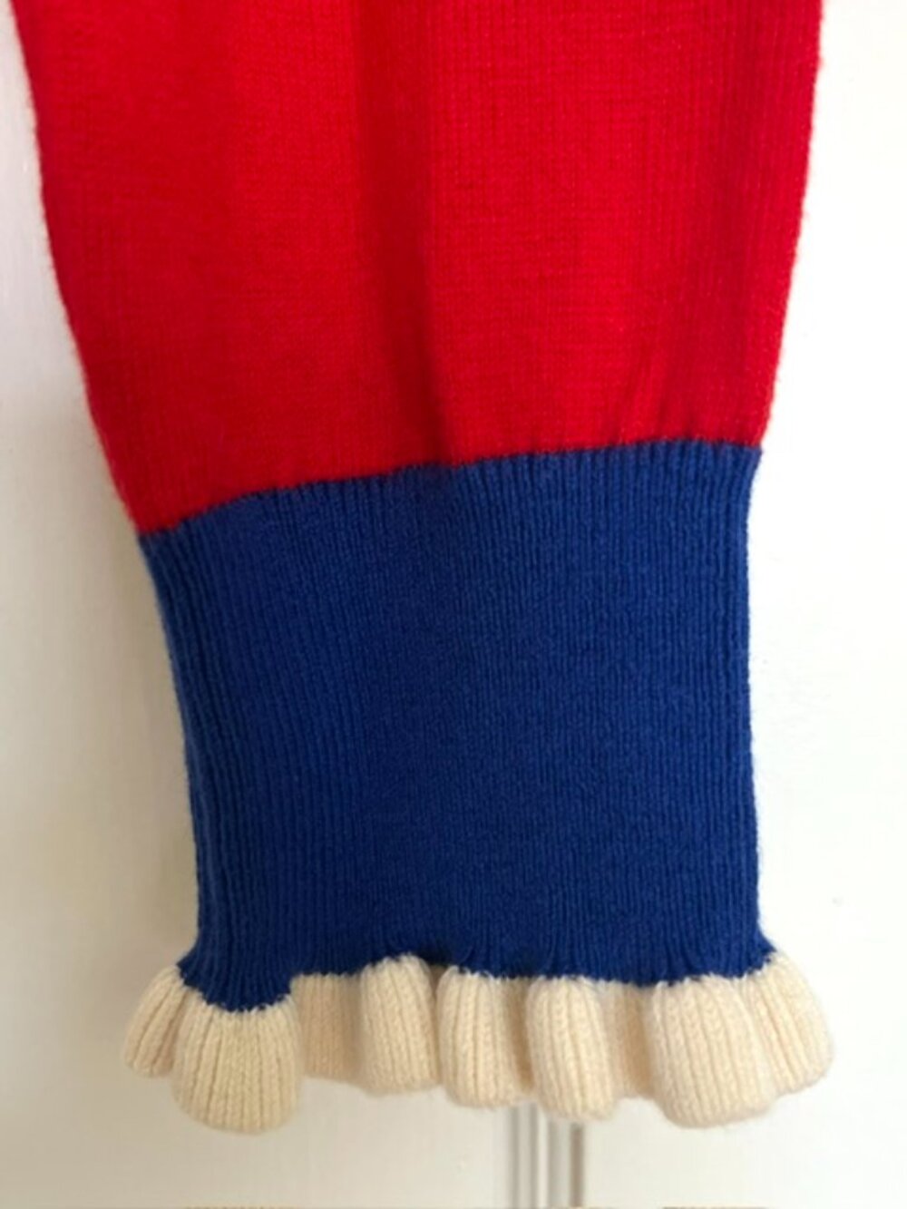 NWT Boden Scarlet Colourblock Frill Sweater | Size Medium - Picture 9 of 11